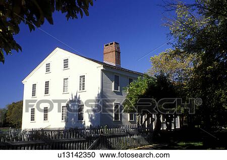 Stock Image -  Wickford, Rhode Island, RI, Smith's Castle in Wickford in the fall.. Fotosearch