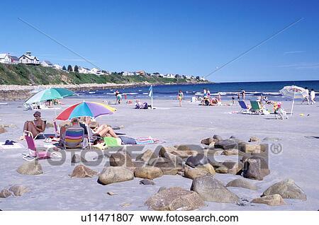 York, Maine, ME, beach, York Beach, People relaxing on York Beach on the Atlantic Ocean. View Large Photo Image Stock Photo - York, Maine, ME, beach, York Beach, People relaxing on York Beach on the Atlantic Ocean. . Fotosearch
