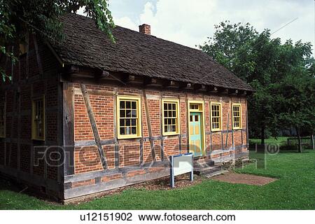 Stock Image -  Zoar Village, Zoar, OH, Ohio, Historic house Zoar Village founded by German Immigrants.. Fotosearch