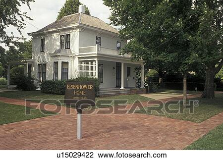Abilene, KS, Kansas, Eisenhower Home the boyhood home of Dwight D. Eisenhower at the Eisenhower Center in Abilene. View Large Photo Image Stock Image - Abilene, KS, Kansas, Eisenhower Home the boyhood home of Dwight D. Eisenhower at the Eisenhower Center in Abilene.. Fotosearch