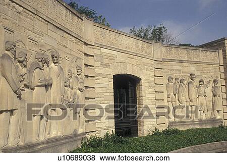 Stock Photo -  Abraham Lincoln, IN, Indiana, Memorial Visitor Center at the Lincoln Boyhood National Memorial in Indiana.. Fotosearch