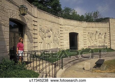 Stock Photo -  Abraham Lincoln, IN, Indiana, Memorial Visitor Center at the Lincoln Boyhood National Memorial in Indiana.. Fotosearch