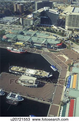 aerial, Inner Harbor, Baltimore, MD, Maryland, Aerial view of Harbor Place on the Inner Harbor from Top of the World in downtown Baltimore. View Large Photo Image Stock Image - aerial, Inner Harbor, Baltimore, MD, Maryland, Aerial view of Harbor Place on the Inner Harbor from Top of the World in downtown Baltimore.. Fotosearch
