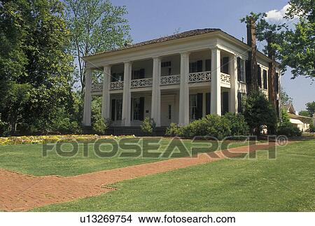 Picture -  antebellum, mansion, Birmingham, AL, Alabama, Arlington Antebellum Home and Gardens in Birmingham.. Fotosearch