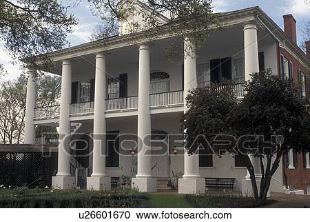 Stock Image -  antebellum, Natchez, MS, Mississippi, Spring Pilgrimage at the Rosalie House at The Natchez Pilgrimage. . Fotosearch