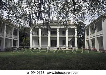 Stock Photo -  antebellum, Natchez, MS, Mississippi, Melrose Estate a Greek Revival and Georgian mansion at Natchez National Historical Park.. Fotosearch