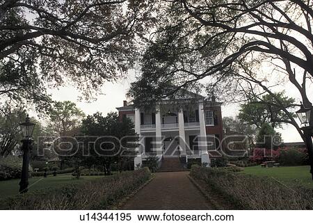 Stock Photography -  antebellum, Natchez, MS, Mississippi, Spring Pilgrimage at the Rosalie House at The Natchez Pilgrimage. . Fotosearch