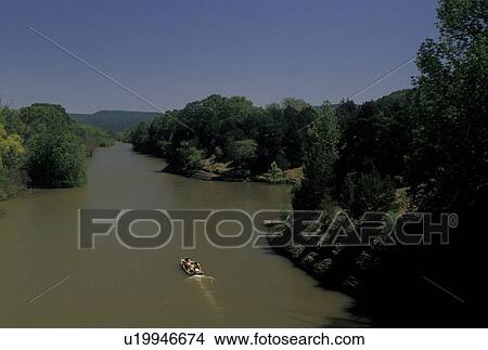 AR, Arkansas, Boat cruising down Petit Jean River in Arkansas View Large Photo Image Picture - AR, Arkansas, Boat cruising down Petit Jean River in Arkansas . Fotosearch