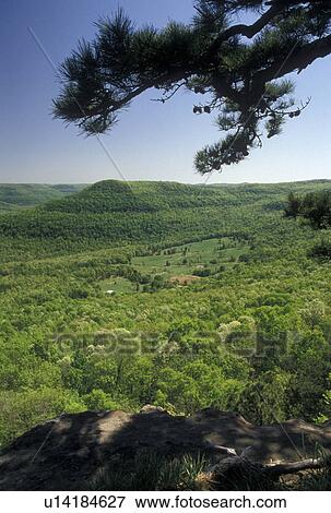 Stock Photo -  AR, Arkansas, Scenic view of the lush vegetation of the Ozark Mountains in Arkansas . Fotosearch
