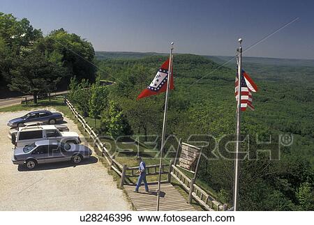 Stock Photograph -  AR, Ozark Mountains, Arkansas, Scenic view of the Ozark Mountains from an overlook on Scenic Highway 7 in Arkansas.. Fotosearch