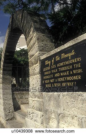arch, Bermuda, Hamilton, Story of the Moongate in the town of Hamilton in Bermuda. View Large Photo Image Stock Photo - arch, Bermuda, Hamilton, Story of the Moongate in the town of Hamilton in Bermuda. . Fotosearch