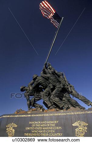 Arlington, Iwo Jima, Virginia, VA, Marine Corps War Memorial, Washington, DC, District of Columbia, Statue of the soldiers raising the U. S. Flag at Iwo Jima in Arlington National Cemetery in Arlington. View Large Photo Image Stock Photo - Arlington, Iwo Jima, Virginia, VA, Marine Corps War Memorial, Washington, DC, District of Columbia, Statue of the soldiers raising the U. S. Flag at Iwo Jima in Arlington National Cemetery in Arlington.. Fotosearch