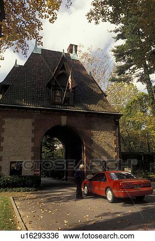 Stock Photograph -  Asheville, NC, Biltmore House and Gardens, North Carolina, Entrance gate to the Biltmore Estates in Asheville.. Fotosearch