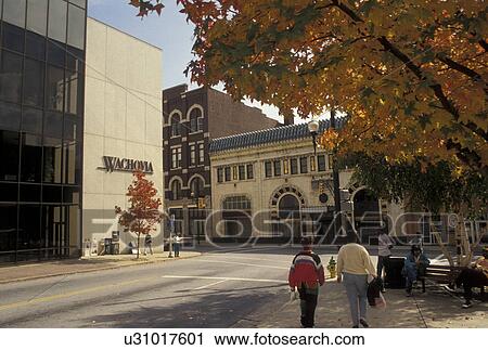 Stock Image -  Asheville, NC, North Carolina, City Park in downtown Asheville in the fall.. Fotosearch