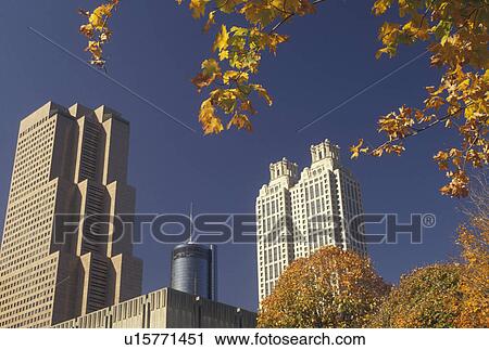 Atlanta, GA, Georgia, High rise buildings in downtown Atlanta in the fall. View Large Photo Image Stock Image - Atlanta, GA, Georgia, High rise buildings in downtown Atlanta in the fall.. Fotosearch