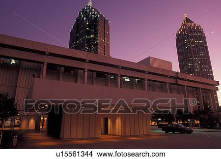 Atlanta, GA, Georgia, Robert W. Woodruff Art Center, IBM Tower and Promenade/AT&T Tower at sunset in Atlanta. View Large Photo Image Picture - Atlanta, GA, Georgia, Robert W. Woodruff Art Center, IBM Tower and Promenade/AT&T Tower at sunset in Atlanta.. Fotosearch
