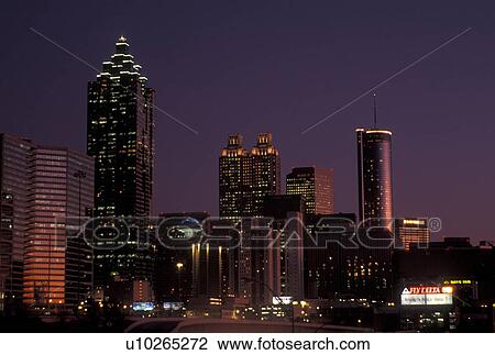 Atlanta, GA, Georgia, Skyline of downtown Atlanta at sunset. View Large Photo Image Stock Image - Atlanta, GA, Georgia, Skyline of downtown Atlanta at sunset.. Fotosearch
