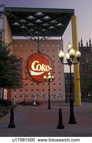 Atlanta, GA, World of Coca-Cola, Georgia, World of Coca-Cola in the evening in downtown Atlanta. View Large Photo Image Stock Image - Atlanta, GA, World of Coca-Cola, Georgia, World of Coca-Cola in the evening in downtown Atlanta. . Fotosearch