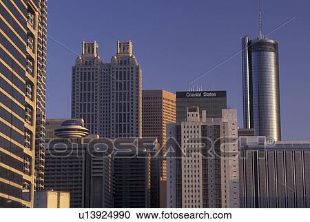 Atlanta, skyline, GA, Georgia, Skyline of downtown Atlanta. View Large Photo Image Stock Image - Atlanta, skyline, GA, Georgia, Skyline of downtown Atlanta.. Fotosearch