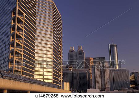 Stock Photo -  Atlanta, skyline, GA, Georgia, Skyline of downtown Atlanta.. Fotosearch