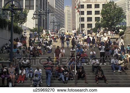 Atlanta, Underground Atlanta, GA, Georgia, A crowd of people sitting on the steps in Underground Atlanta in downtown Atlanta. View Large Photo Image Stock Image - Atlanta, Underground Atlanta, GA, Georgia, A crowd of people sitting on the steps in Underground Atlanta in downtown Atlanta. . Fotosearch