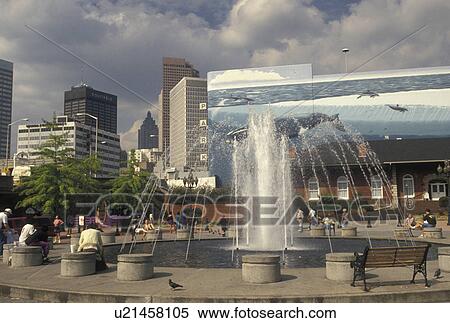 Atlanta, Underground Atlanta, GA, Georgia, Underground Atlanta and downtown skyline of Atlanta. View Large Photo Image Stock Photography - Atlanta, Underground Atlanta, GA, Georgia, Underground Atlanta and downtown skyline of Atlanta. . Fotosearch
