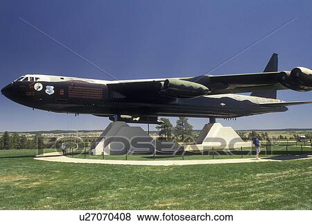 Stock Photo -  B-52, air force, Colorado Springs, CO, Colorado, A B-52 Bomber is displays on the campus of the U. S. Air Force Academy in Colorado Springs.. Fotosearch