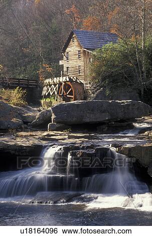 Babcock State Park, waterfall, grist mill, river, WV, West Virginia, Glade Creek Grist Mill at Babcock State Park in autumn. View Large Photo Image Stock Photograph - Babcock State Park, waterfall, grist mill, river, WV, West Virginia, Glade Creek Grist Mill at Babcock State Park in autumn.. Fotosearch