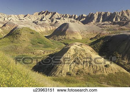Badlands National Park, SD, South Dakota, Scenic view of Yellow Mounds in Badlands Nat'l Park in South Dakota. View Large Photo Image Stock Image - Badlands National Park, SD, South Dakota, Scenic view of Yellow Mounds in Badlands Nat'l Park in South Dakota.. Fotosearch