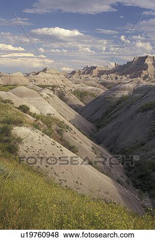 Badlands National Park, SD, South Dakota, Spectacular landscape of the rock formations in Badlands Nat'l Park in South Dakota. View Large Photo Image Stock Photo - Badlands National Park, SD, South Dakota, Spectacular landscape of the rock formations in Badlands Nat'l Park in South Dakota.. Fotosearch
