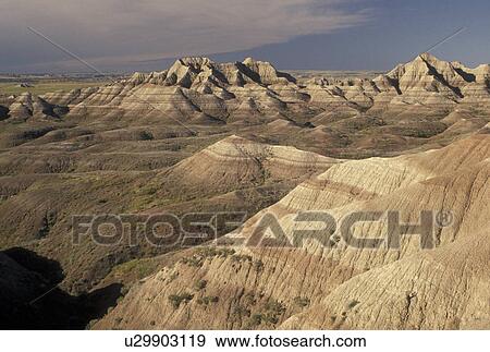 Badlands National Park, SD, South Dakota, Scenic view of rock formations in Badlands Nat'l Park in South Dakota. View Large Photo Image Stock Photo - Badlands National Park, SD, South Dakota, Scenic view of rock formations in Badlands Nat'l Park in South Dakota.. Fotosearch