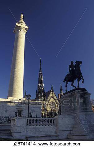 Baltimore, MD, Maryland, Washington Monument in downtown Baltimore. View Large Photo Image Picture - Baltimore, MD, Maryland, Washington Monument in downtown Baltimore.. Fotosearch