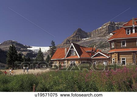Banff National Park, Canada, Alberta, Canadian Rockies, Bow Lake Lodge in Banff National Park in Alberta. View Large Photo Image Stock Photography - Banff National Park, Canada, Alberta, Canadian Rockies, Bow Lake Lodge in Banff National Park in Alberta.. Fotosearch