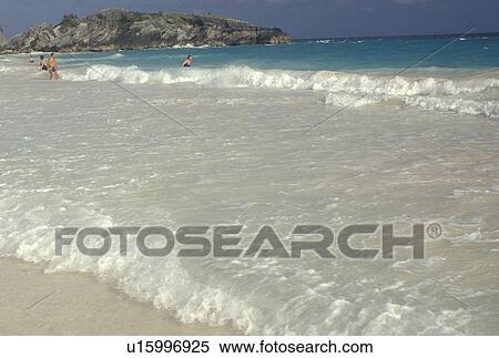 beach, Bermuda, Horseshoe Beach, Southampton Parish, People swimming on Horseshoe Bay in Southampton Parish in Bermuda. View Large Photo Image Stock Photography - beach, Bermuda, Horseshoe Beach, Southampton Parish, People swimming on Horseshoe Bay in Southampton Parish in Bermuda. . Fotosearch