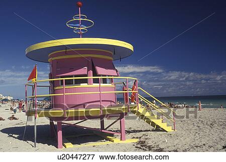 Stock Photo -  beach, Miami Beach, FL, Florida, Miami, Atlantic Ocean, People enjoying a day on the beach along the Atlantic Ocean in Miami Beach.. Fotosearch