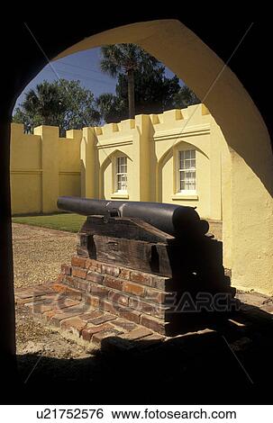 Beaufort, arcade, South Carolina, SC, Cannon displayed inside the arcade of The Beaufort Arsenal Museum housed in an arsenal building in the Historic District in Beaufort. View Large Photo Image Stock Photograph -  Beaufort, arcade, South Carolina, SC, Cannon displayed inside the arcade of The Beaufort Arsenal Museum housed in an arsenal building in the Historic District in Beaufort.. Fotosearch