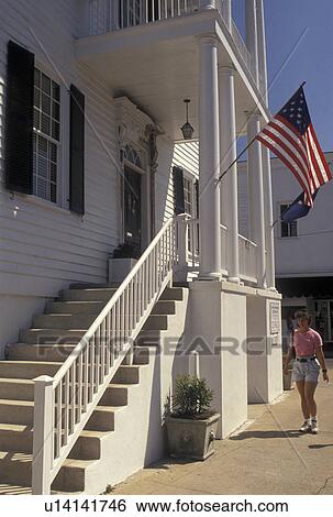 Stock Photograph -  Beaufort, South Carolina, SC, John Mark Verdier House Museum a Federal-style building in Beaufort in the spring.. Fotosearch