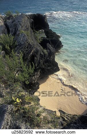 Bermuda, beach, Hidden Beach, Warwick Parish, Rocky coastline of Hidden Beach on the bay in Warwick Parish in Bermuda. View Large Photo Image Stock Image - Bermuda, beach, Hidden Beach, Warwick Parish, Rocky coastline of Hidden Beach on the bay in Warwick Parish in Bermuda. . Fotosearch
