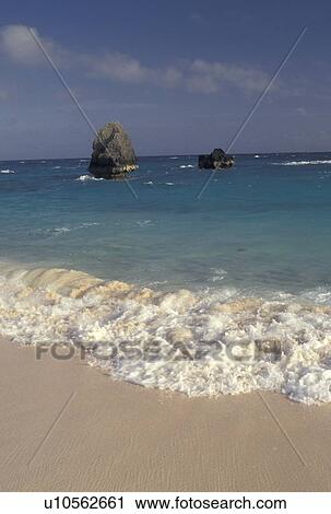 Stock Image -  Bermuda, beach, Warwick Parish, Warwick Long Bay in Warwick Parish in Bermuda. . Fotosearch