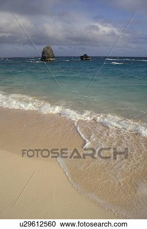 Stock Image -  Bermuda, beach, Warwick Parish, Warwick Long Bay in Warwick Parish in Bermuda. . Fotosearch