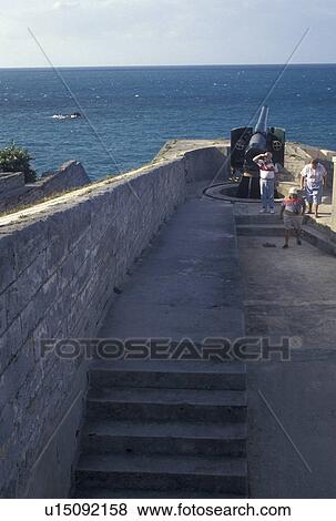 Bermuda, fort, St. George's Parish, Cannon on the ramparts of Fort St. Catherine overlooking the Atlantic Ocean in St George in Bermuda. View Large Photo Image Stock Photo - Bermuda, fort, St. George's Parish, Cannon on the ramparts of Fort St. Catherine overlooking the Atlantic Ocean in St George in Bermuda.. Fotosearch