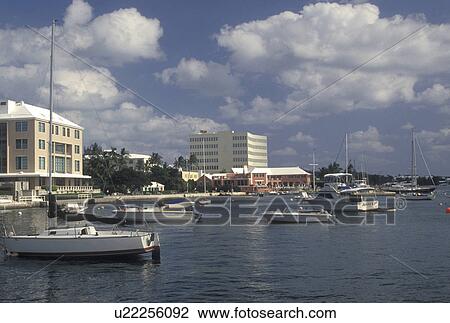 Stock Image -  Bermuda, Hamilton, Royal Bermuda Yacht Club on Hamilton Harbor in Bermuda., . Fotosearch