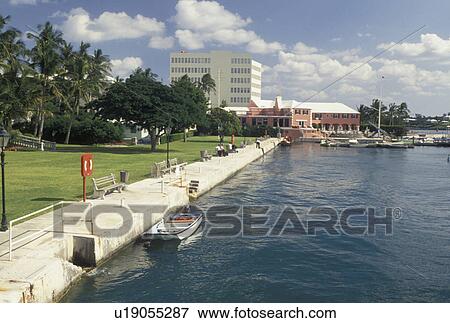 Bermuda, Hamilton, Royal Bermuda Yacht Club on Hamilton Harbor in Bermuda., View Large Photo Image Stock Photo - Bermuda, Hamilton, Royal Bermuda Yacht Club on Hamilton Harbor in Bermuda., . Fotosearch