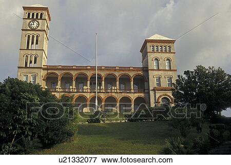 Bermuda, Hamilton, Sessions House the historic Parliament Building in the town of Hamilton in Bermuda., View Large Photo Image Stock Photo - Bermuda, Hamilton, Sessions House the historic Parliament Building in the town of Hamilton in Bermuda., . Fotosearch