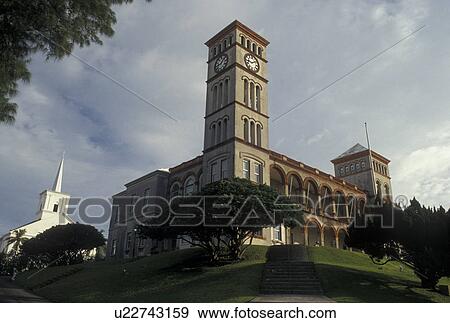 Bermuda, Hamilton, Sessions House the historic Parliament Building in the town of Hamilton in Bermuda., View Large Photo Image Stock Photo - Bermuda, Hamilton, Sessions House the historic Parliament Building in the town of Hamilton in Bermuda., . Fotosearch