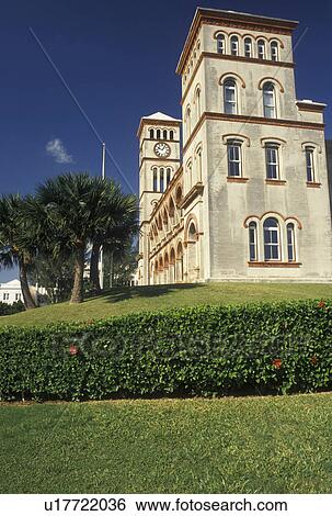Bermuda, Hamilton, Sessions House the historic Parliament Building in the town of Hamilton in Bermuda., View Large Photo Image Stock Photograph - Bermuda, Hamilton, Sessions House the historic Parliament Building in the town of Hamilton in Bermuda., . Fotosearch