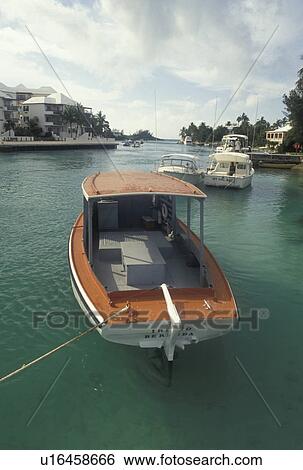 Bermuda, Smith's Parish, Boat buoyed at the marina in Flatt's Inlet in Smith's Parish in Flatts in Bermuda., View Large Photo Image Stock Photograph - Bermuda, Smith's Parish, Boat buoyed at the marina in Flatt's Inlet in Smith's Parish in Flatts in Bermuda., . Fotosearch