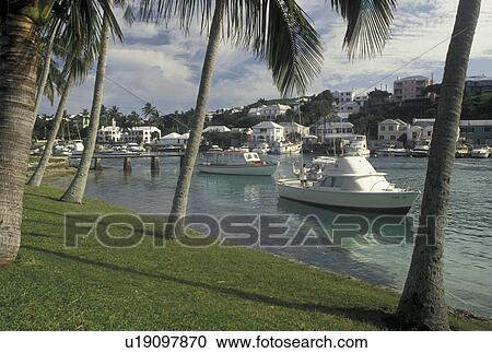 Stock Image -  Bermuda, Smith's Parish, Boating in Flatt's Inlet in Smith's Parish in Flatts in Bermuda., . Fotosearch