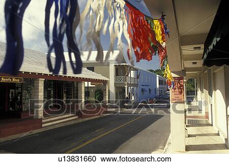 Bermuda, Somerset, Sandy's Parish, The West End, Shops along the street in Somerset Village on Somerset Island in Bermuda. View Large Photo Image Stock Image - Bermuda, Somerset, Sandy's Parish, The West End, Shops along the street in Somerset Village on Somerset Island in Bermuda. . Fotosearch