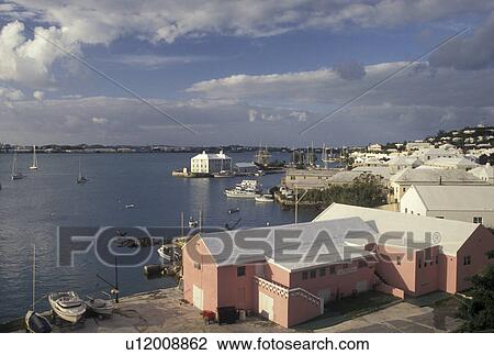 Bermuda, St. George's Parish, Scenic view of St. George and St. George's Harbor from St. George's Club in Bermuda View Large Photo Image Stock Image - Bermuda, St. George's Parish, Scenic view of St. George and St. George's Harbor from St. George's Club in Bermuda . Fotosearch
